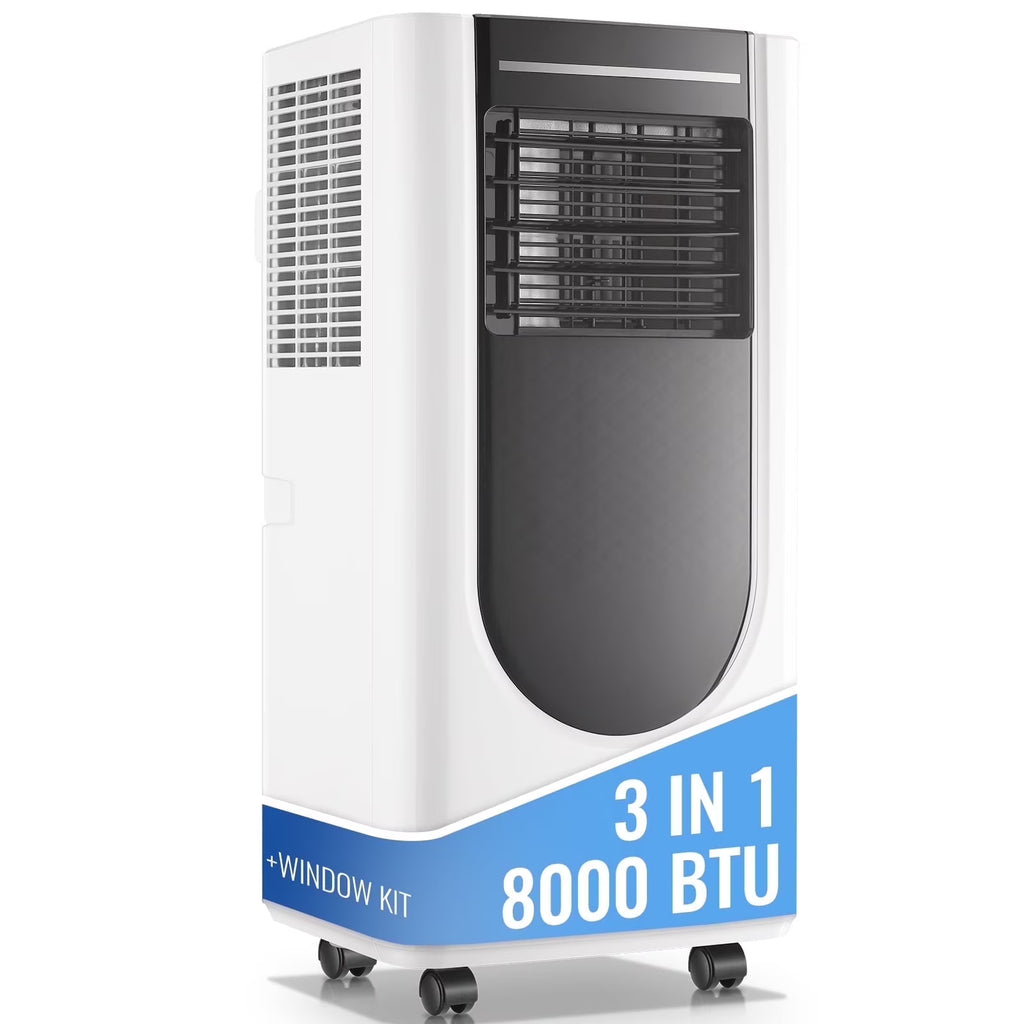 TACOOL Portable Air Conditioner 8000 BTU Portable Ac Unit up to 250 Sq, 3 IN 1 with Remote Control, All White, New