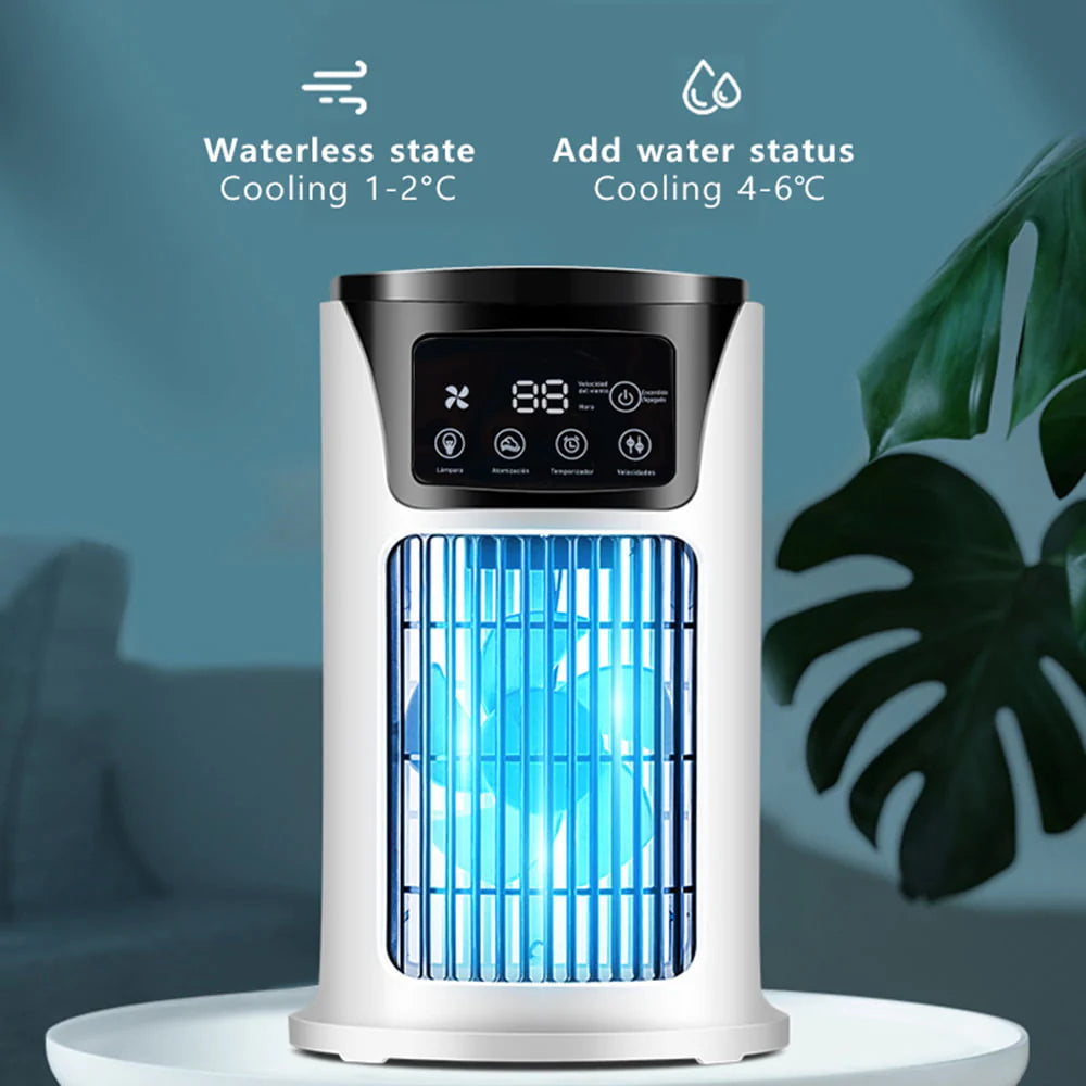 KIZOCAY Portable air conditioner with 6 air speeds, 60 & 120 automatic oscillating evaporative air conditioning fan, quite air cooler humidifier, suitable for home office outdoor, white