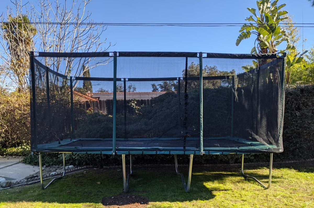 Galactic Xtreme 10x17 FT Outdoor Rectangle Trampoline with Net Enclosure 750Lbs Heavy Weight Jumping Capacity - Outdoor Gymnastics Trampolines for Adults and Kids