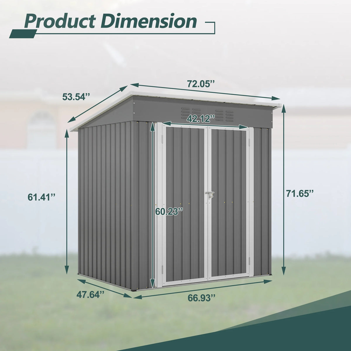 6 x 4 ft Outdoor Storage Shed with Floor Frame, Storage Sheds for Outside with Lockable Door, All Weather Garden Tool Shed with Air Vent for House Backyard Patio Lawn, Black