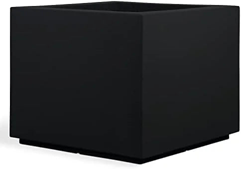 PolyStone Monterray Modern Outdoor/Indoor Square Planter, 23" L x 23" W x 19" H, Lightweight, Heavy Duty, Weather Resistant, Polymer Finish, Commercial Grade and Residential (Concrete Gray)
