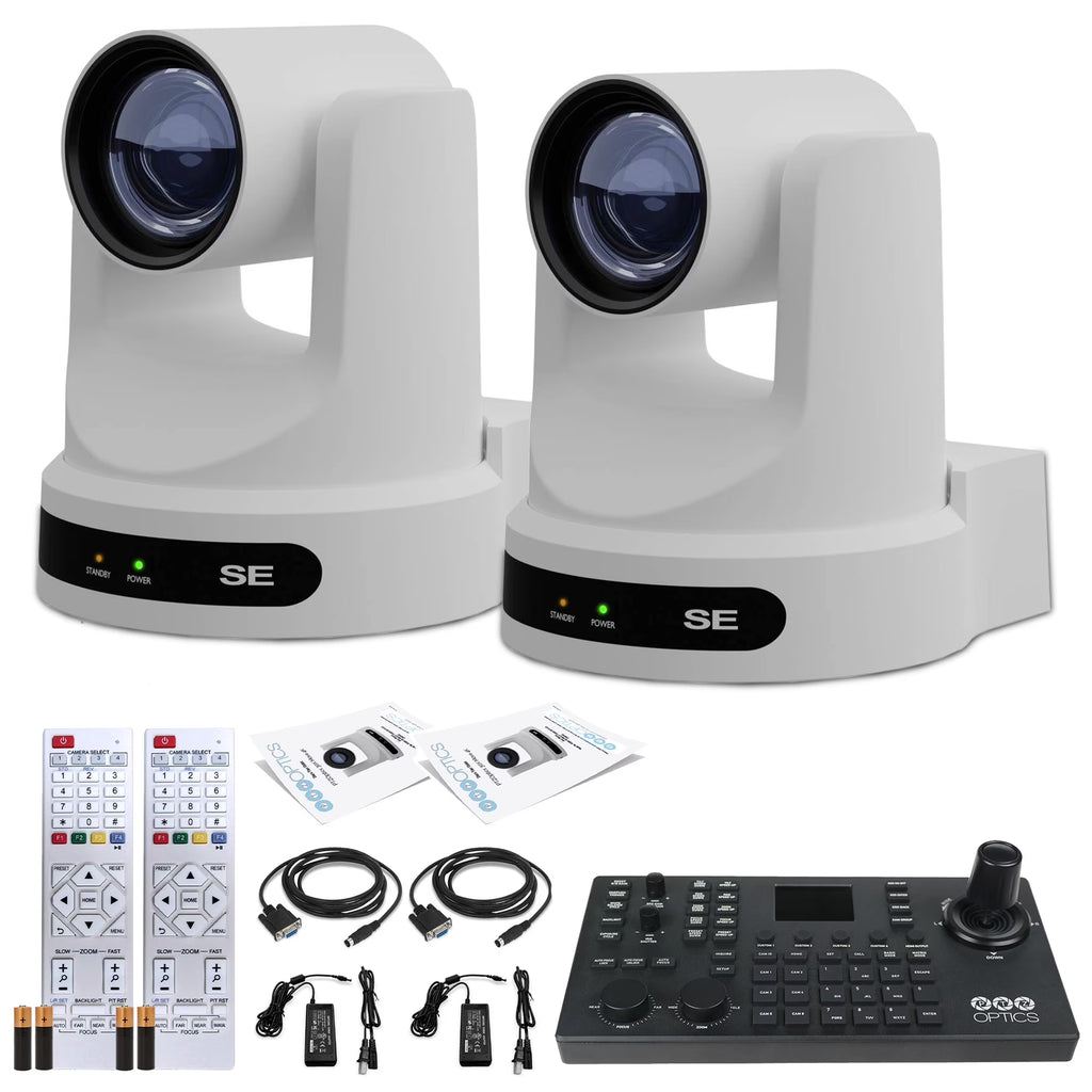 2 x PTZOptics Move SE PTZ Camera with 20x Optical Zoom + PTZOptics SuperJoy PTZ Camera Controller