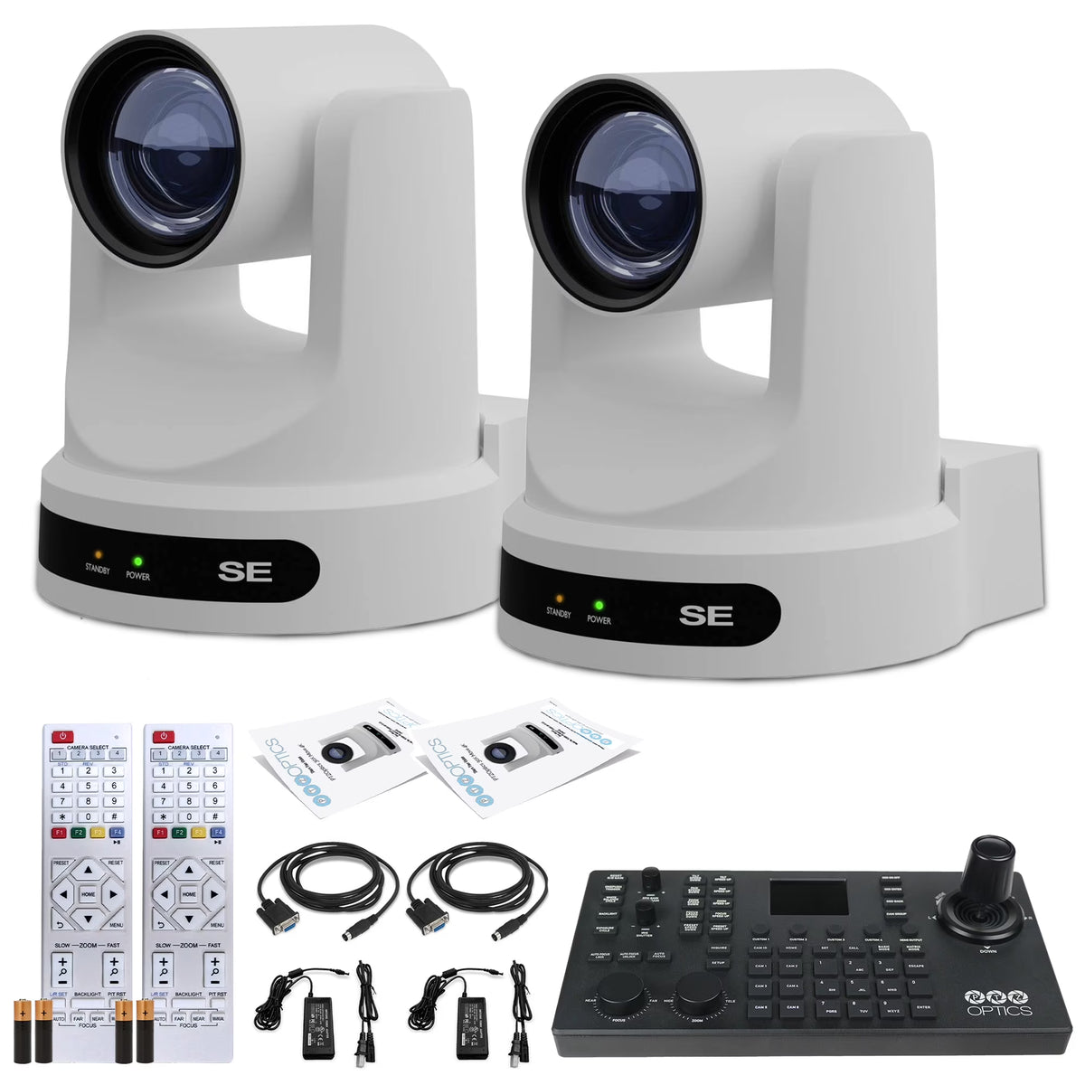 2 x PTZOptics Move SE PTZ Camera with 20x Optical Zoom + PTZOptics SuperJoy PTZ Camera Controller