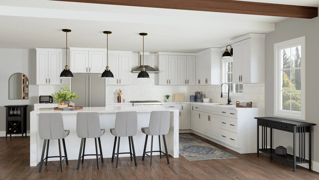 Design House Brookings Assembled Shaker Style Base Kitchen Cabinet (36" x 34.5" x 24"), Sherwin Williams? White