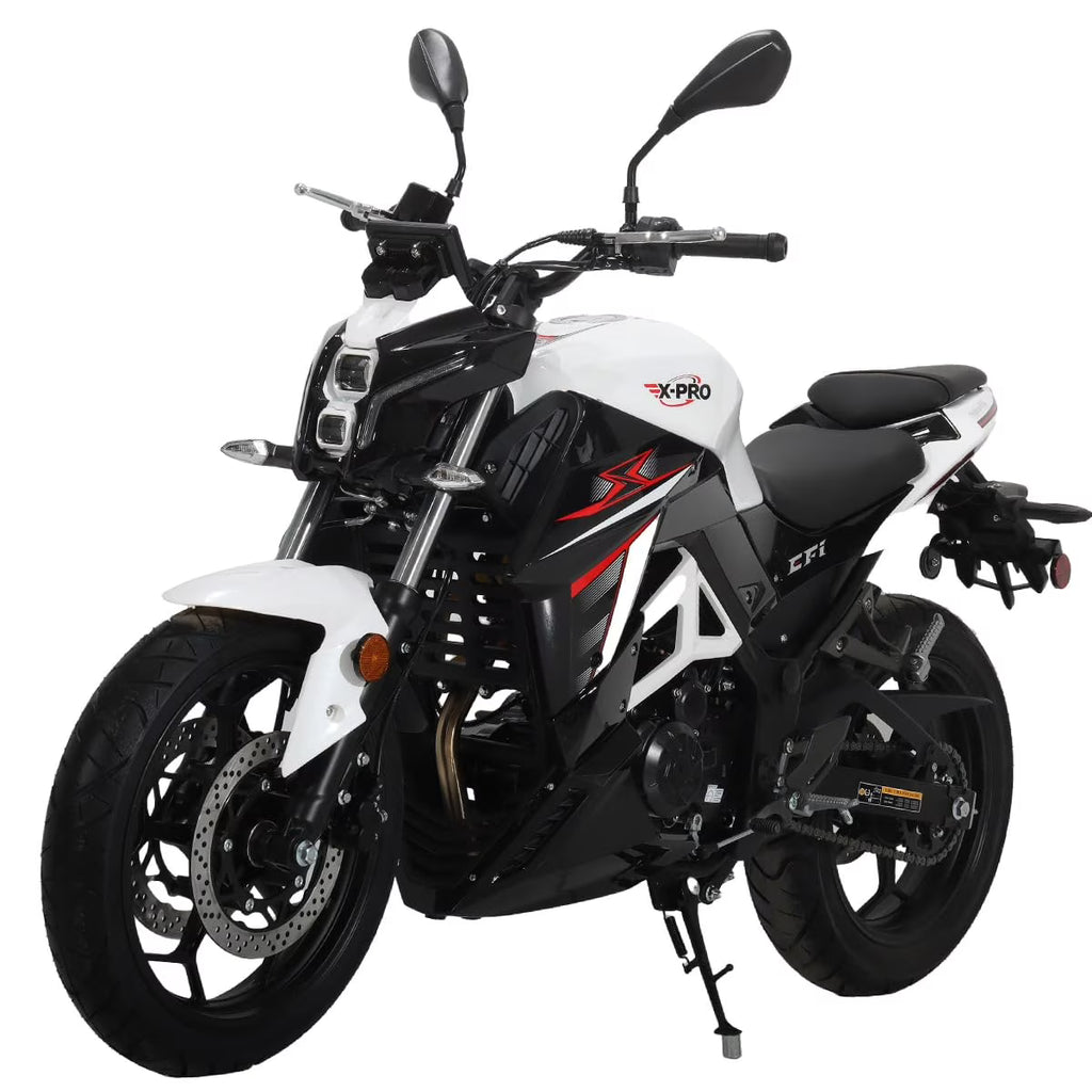 X-Pro Python 250 Electronic Fuel Injection Gas Motorcycle with Manual Transmission, Electric Start! 17" Wheels! Assembled In Crate!
