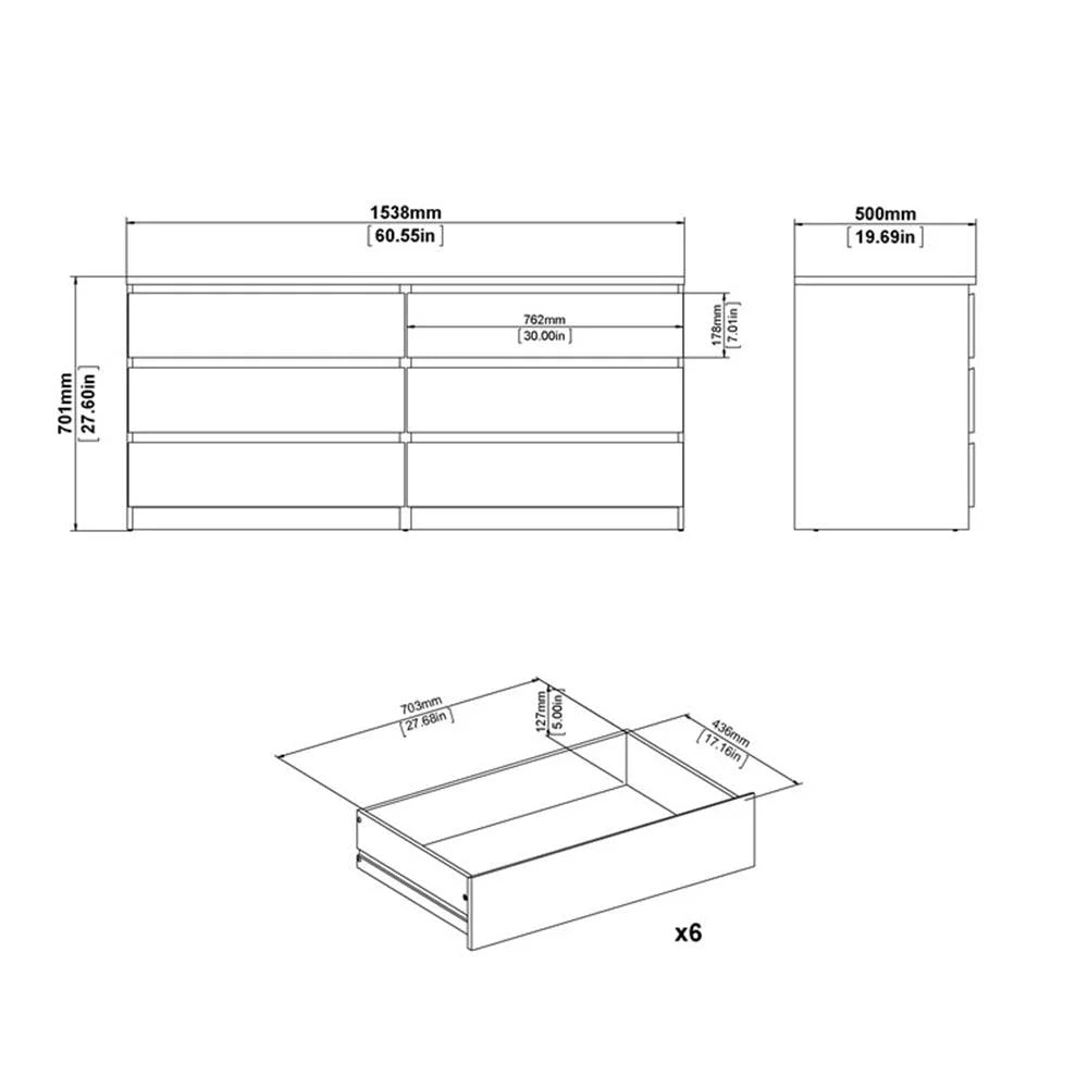 Home Square 3-Piece Set with Double Dresser and 2 Nightstands