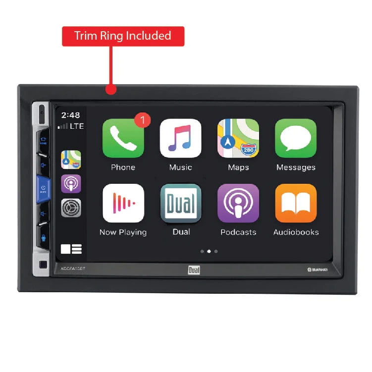 Dual Electronics XDCPA10BT 7 Inch Double DIN Car Stereo, Certified Apple CarPlay Android