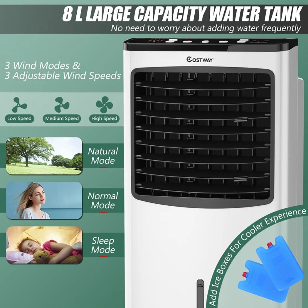 Resenkos Air Conditioner, Cooler,3-in-1 Portable Evaporative Air Conditioner Cooler with Remote Control for Home
