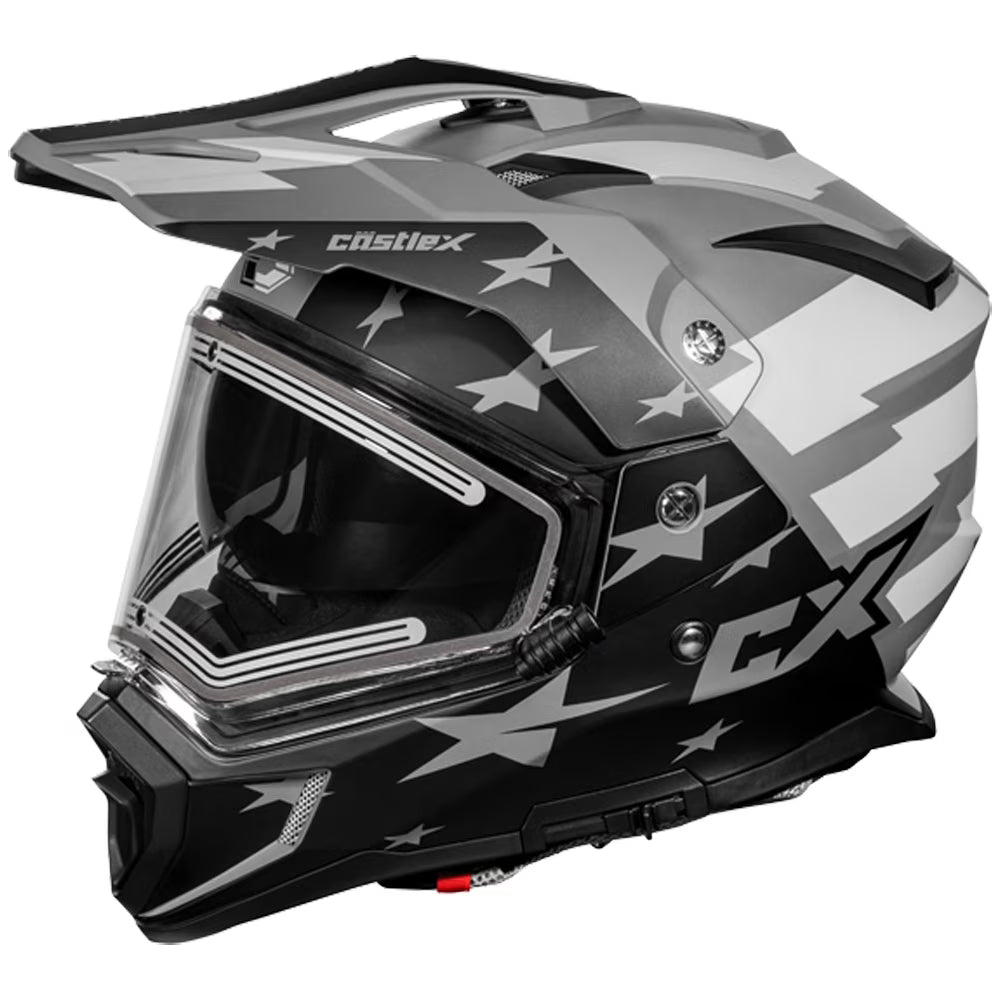 Castle X, 36-28152, Adult Dual Sport Snowmobile Helmet - Heated Shield - CX200 - WRATH - Matte Flo Orange, Small