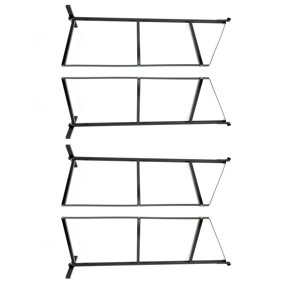 Kojem 4 Pack of 3 Tier Shipping Container Shelving Bracket 18" x 60" Universal for Heavy Duty Trailer Containers Cargo Shelf Hang & Hook Shelf Brackets Black