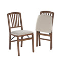 Mission Fusion Folding Chair (Set of 2)- Blush Fabric and Fruitwood