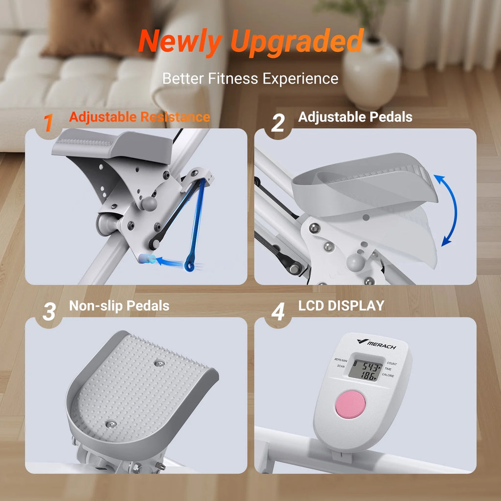 MERACH Stair Stepper for Home Compact Foldable Vertical Climber - Full-Body Workout Stepper, Home Gym Cardio Exercise Equipment