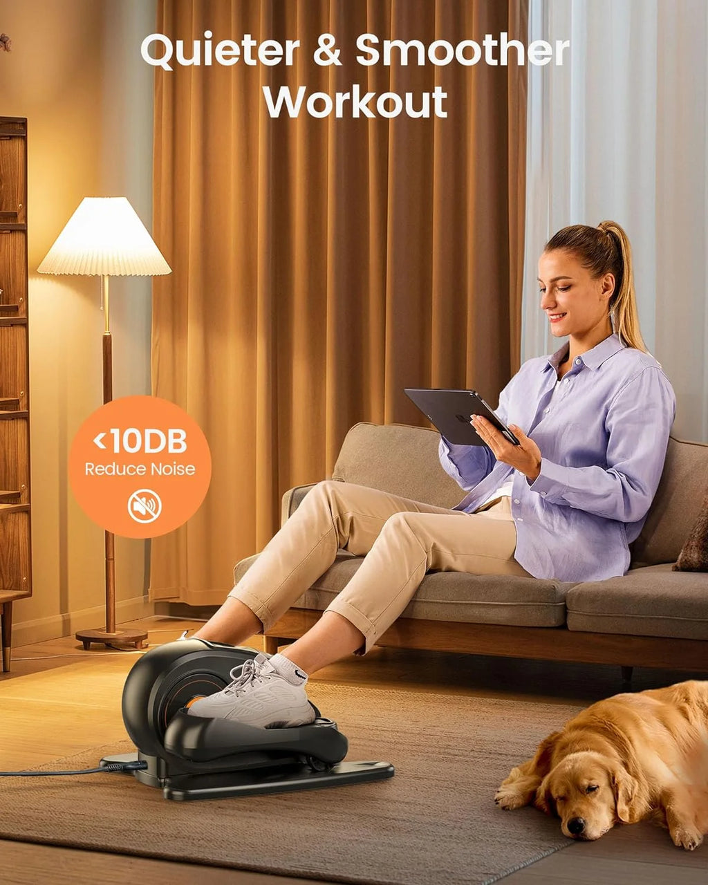 UPGO Under Desk Ellipticals Electric, Elipse Leg Pedal Exerciser for Seniors Fully Assembled, Seated Pedal Exerciser with Remote Control & Non-Slip Pedals