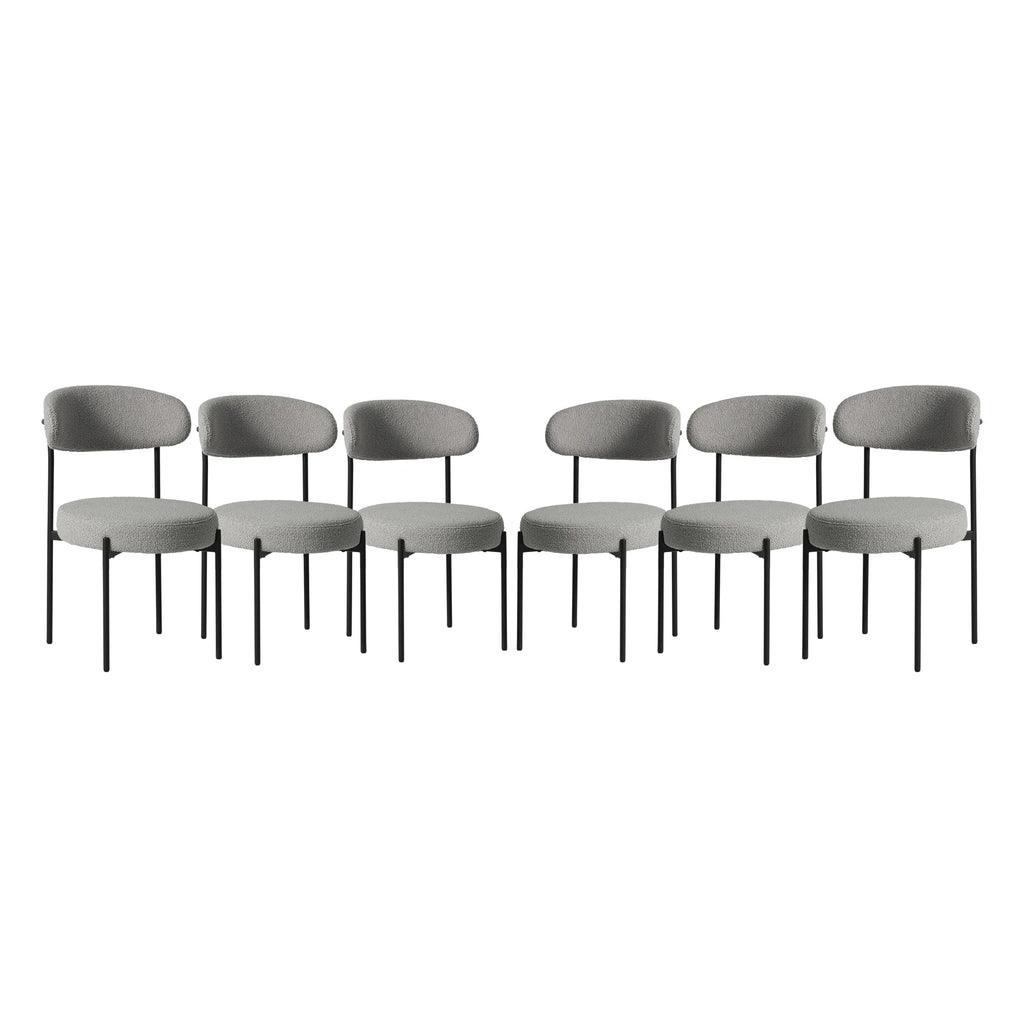 WestinTrends Alexandria Mid-Century Modern Upholstered Sherpa Round Dining Chairs (Set of 4), Sunset Gold