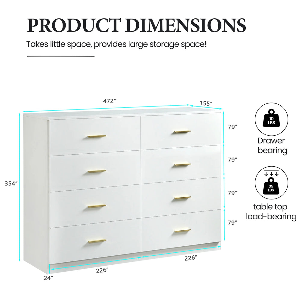Aukfa Wood 9 Drawer Dresser for Bedroom, Long Chest of 9 Drawers TV Stand,Walnut