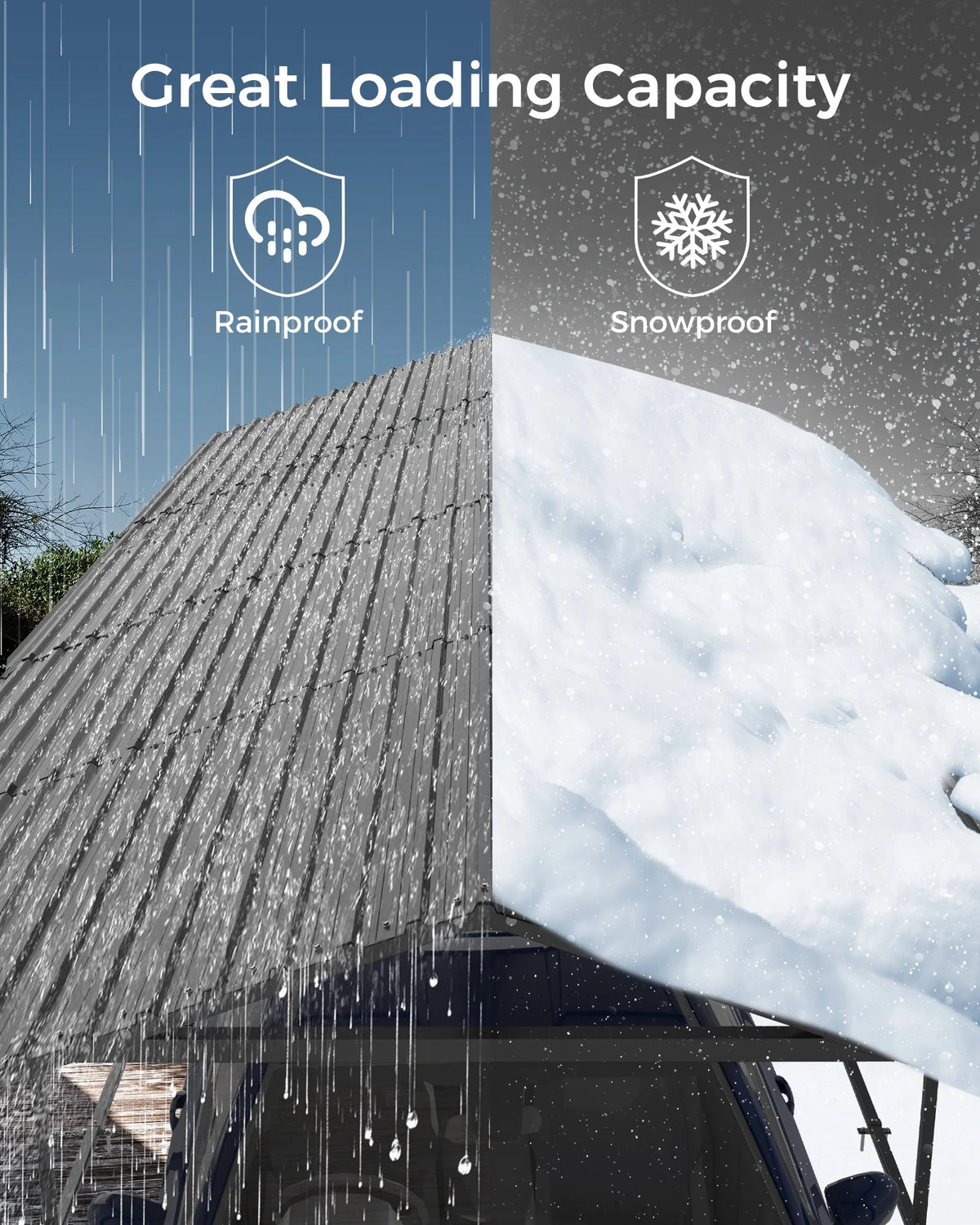 12x20FT Heavy Duty Metal Carport - Galvanized Steel Roof, Reinforced Frame, High Wind & Snow Rating - Shelter for Cars, Trucks, Boats
