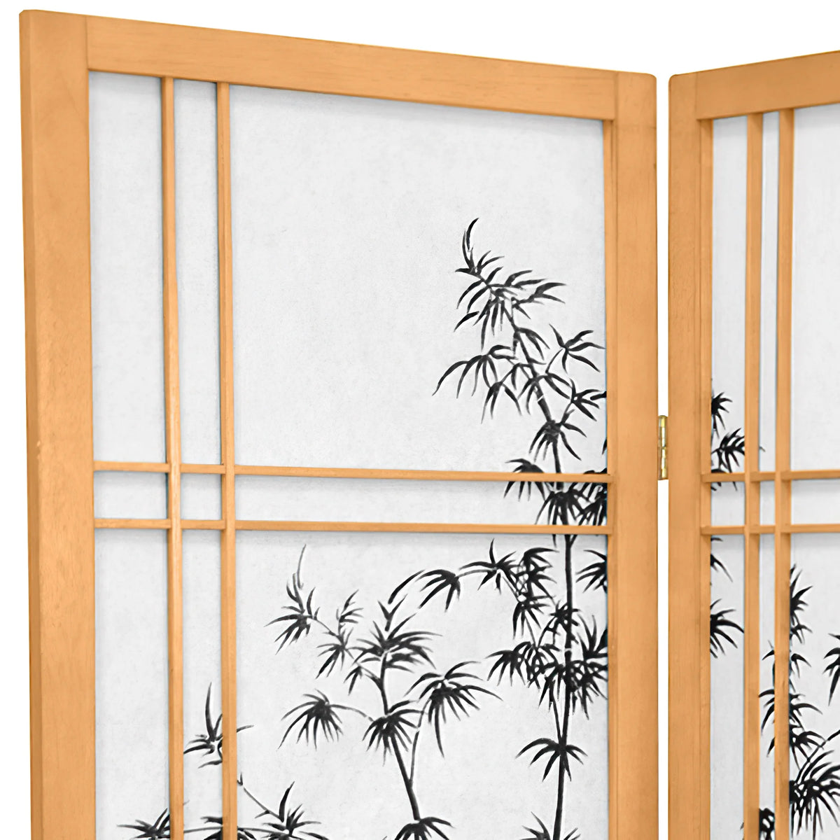 Oriental Furniture 4 ft. Tall Bamboo Tree Shoji Screen - Natural - 4 Panel