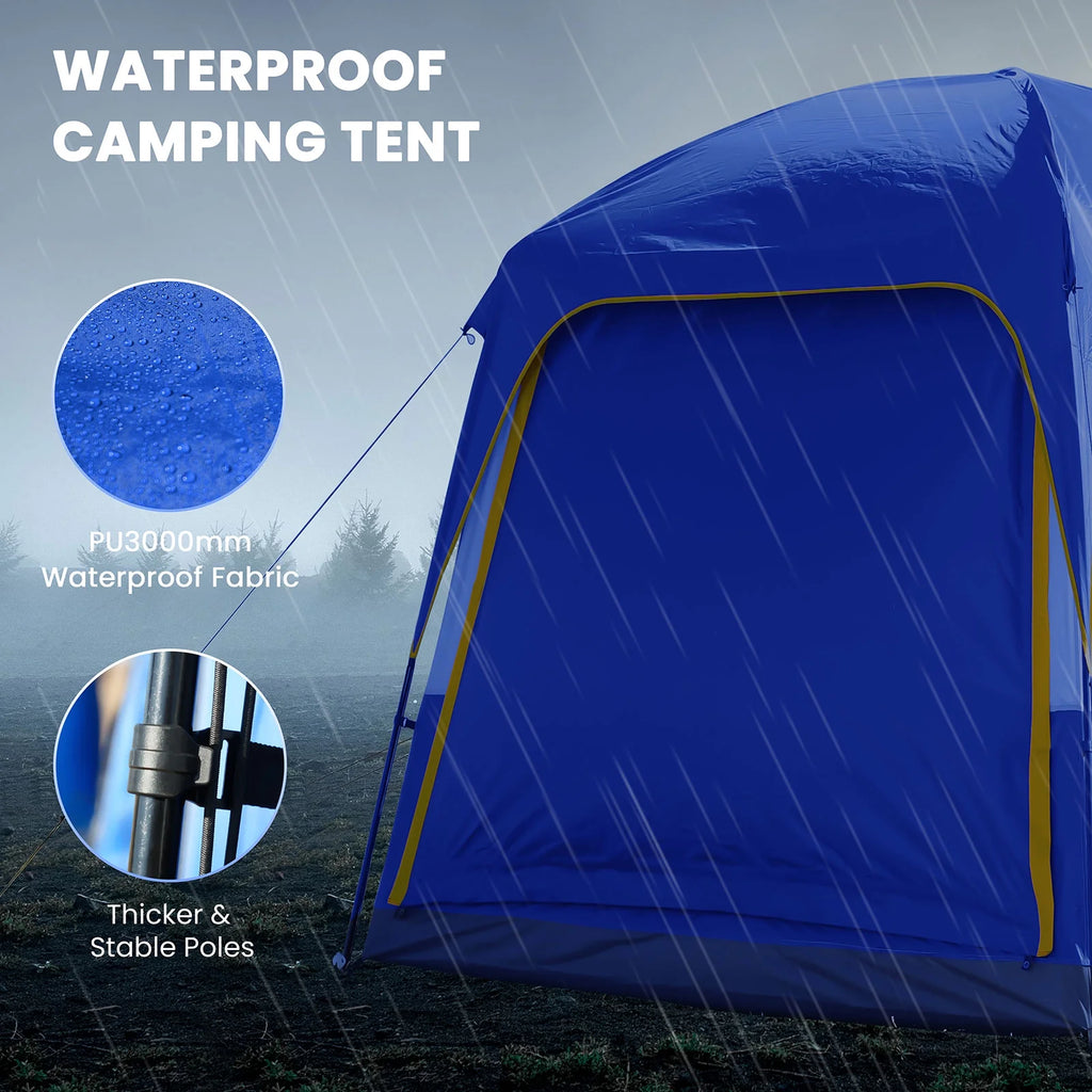 MOPHOTO SUV Tents for Camping 4 People, PU 3000mm Waterproof SUV Tent Attachment Tailgate Tent for Car Jeep Van, Spacious Space 8.2'L x 8.2'W x 7.2'H with 2 Awnings & Double Door