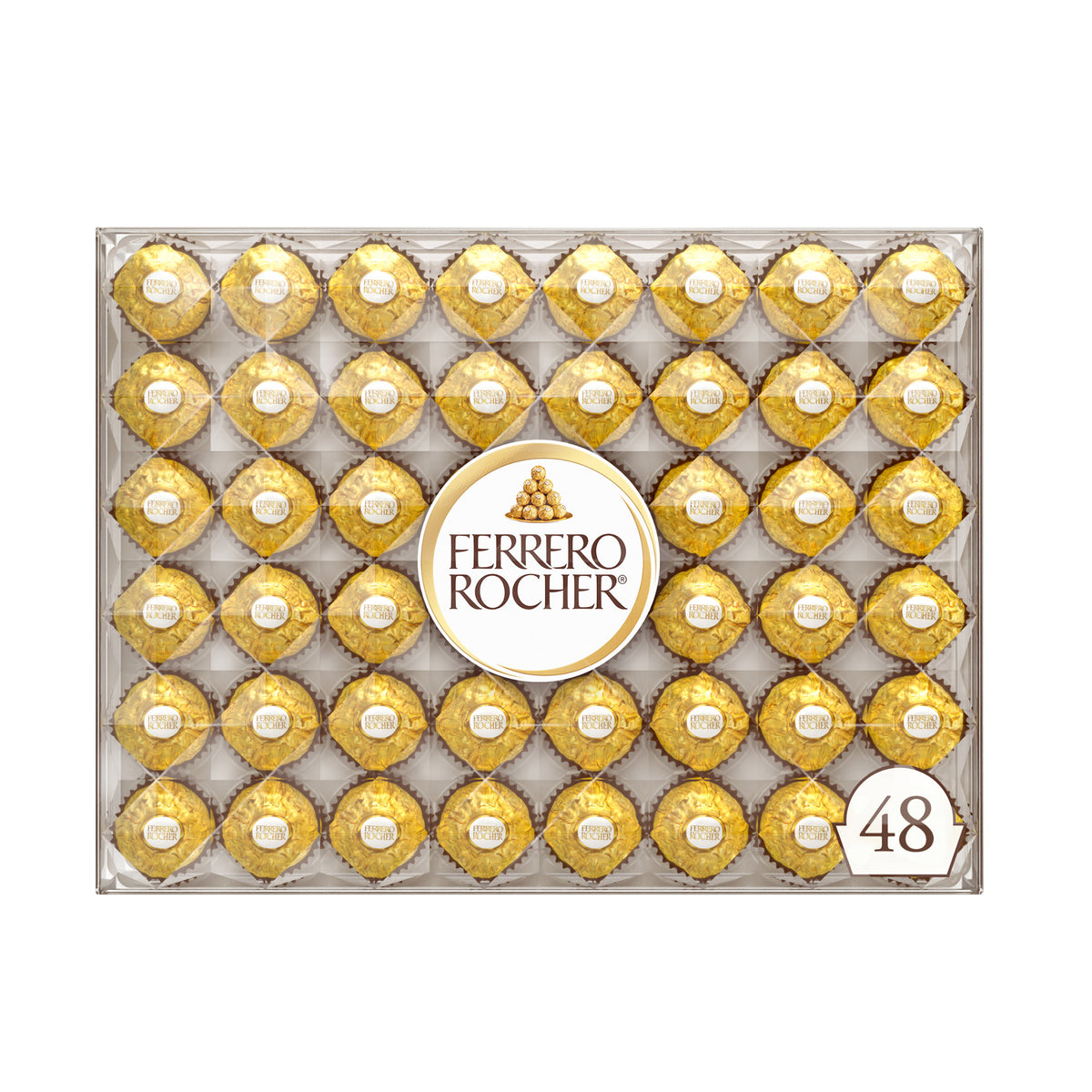 Ferrero Rocher, Milk Chocolate Hazelnut Candy, 21.2 oz, 48 Count