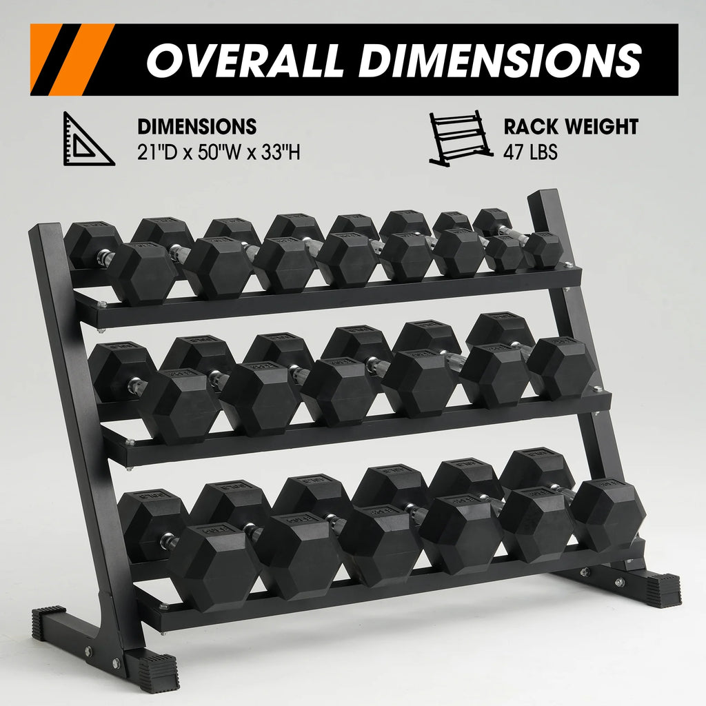 Mikolo Rubber Hex Dumbbell Set with Racks, Option in 450lbs, Strength Training Weight Set Home Gym