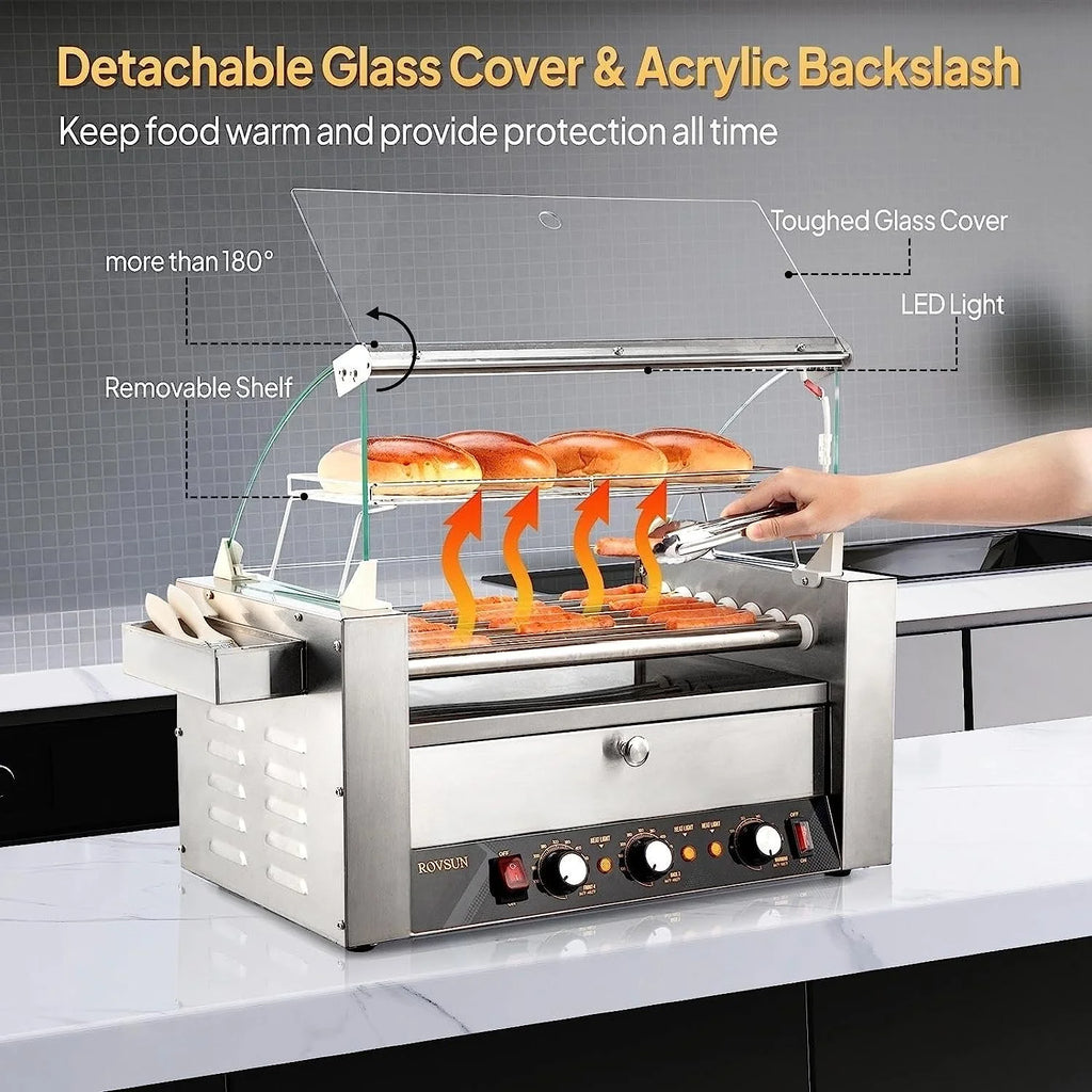 ROVSUN 1050 W 18 Hot Dog Capacity Commercial Hot Dog Roller Grill
