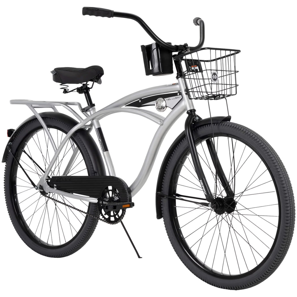 Huffy 26" Nel Lusso Cruiser Bike, Fits Riders 5'0"+, Matte Black, Adult, Men's