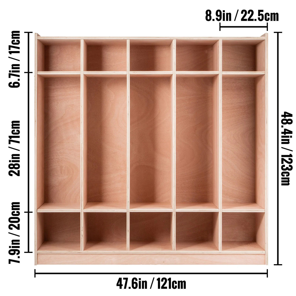 BENTISM Classroom Storage Cabinet Preschool Storage Shelves Wooden 8 Grids Toys Books