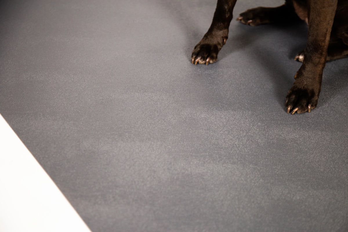 G-Floor 7.5' x 17' Vinyl Levant Pet Friendly Carpet Protector for Dogs & Cats - Midnight Black