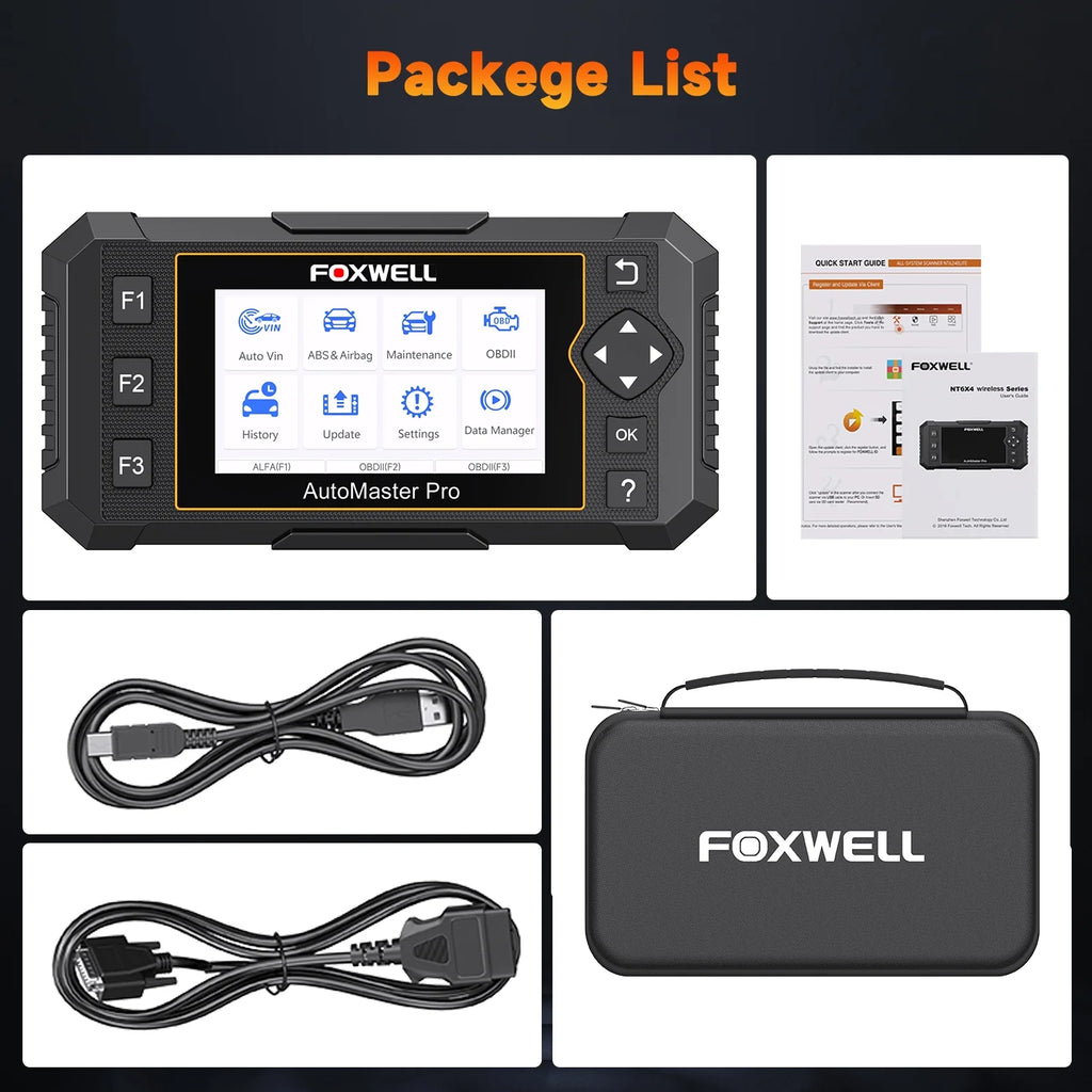 FOXWELL NT650 PRO OBD2 Scanner Car Diagnostic Bidirectional Diagnostic Scan Tool 25+ Maintenance Service OBDII Car Code Reader Automotive Analyzer Lifetime Free Update via Wi-Fi