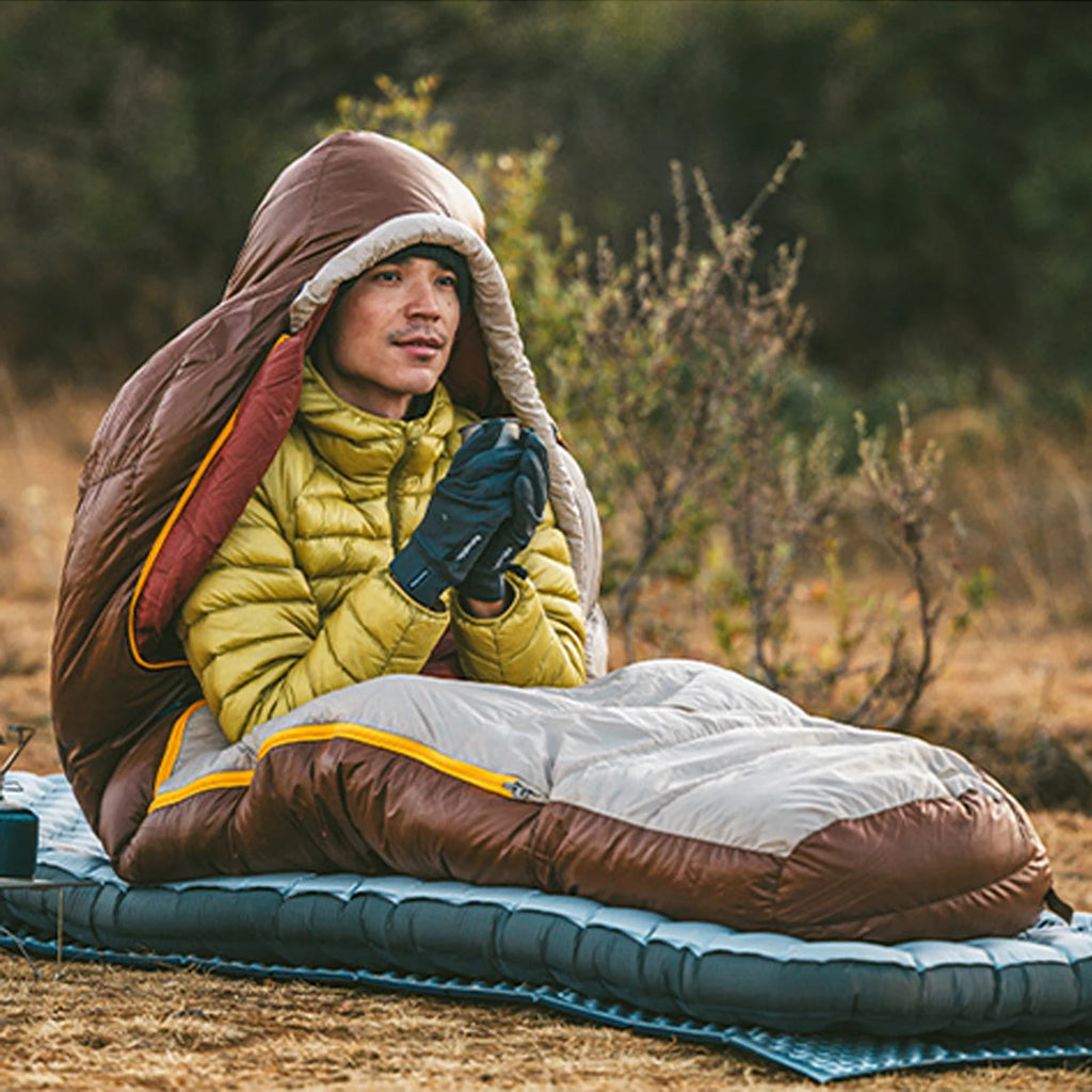 Naturehike, Mummy Sleeping Bag, Pro Outdoor Down Sleeping Bag for Cold Weather,  Water Repellent Sleeping bag with Compression Sack, High Fluffy Duck Down Filling,  For Hiking/Travel/Expedition
