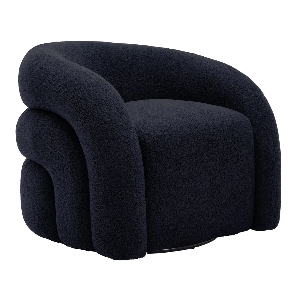 360 Swivel Accent Chair for Living Room, Boucle Barrel Armchair Single Sofa Chair Reading Chair, Sage Green