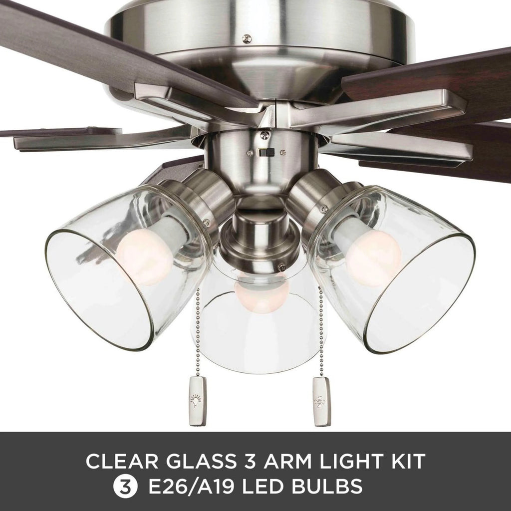 Better Homes & Gardens 52" Bronze Transitional Ceiling Fan, 5 Reversible Blades, 3 LED Bulbs Included