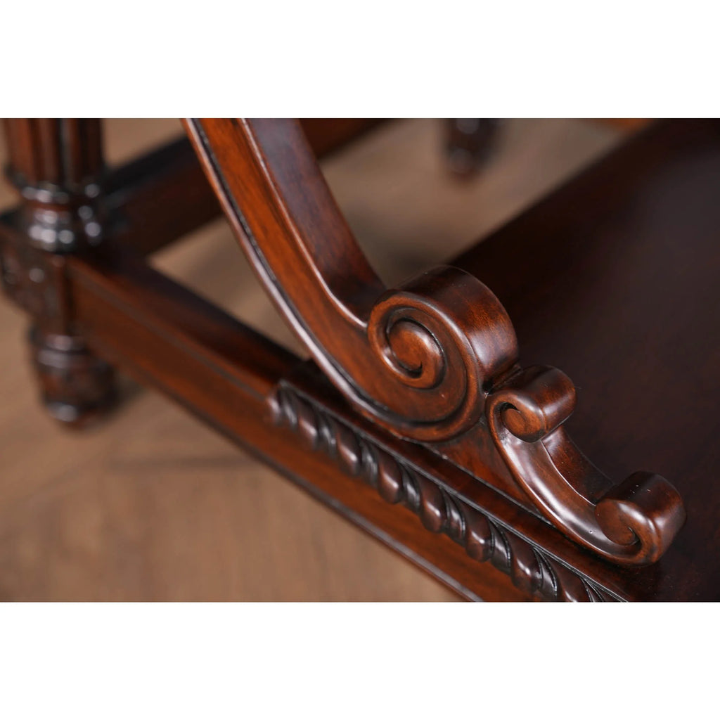 Carved Mahogany Bed Step