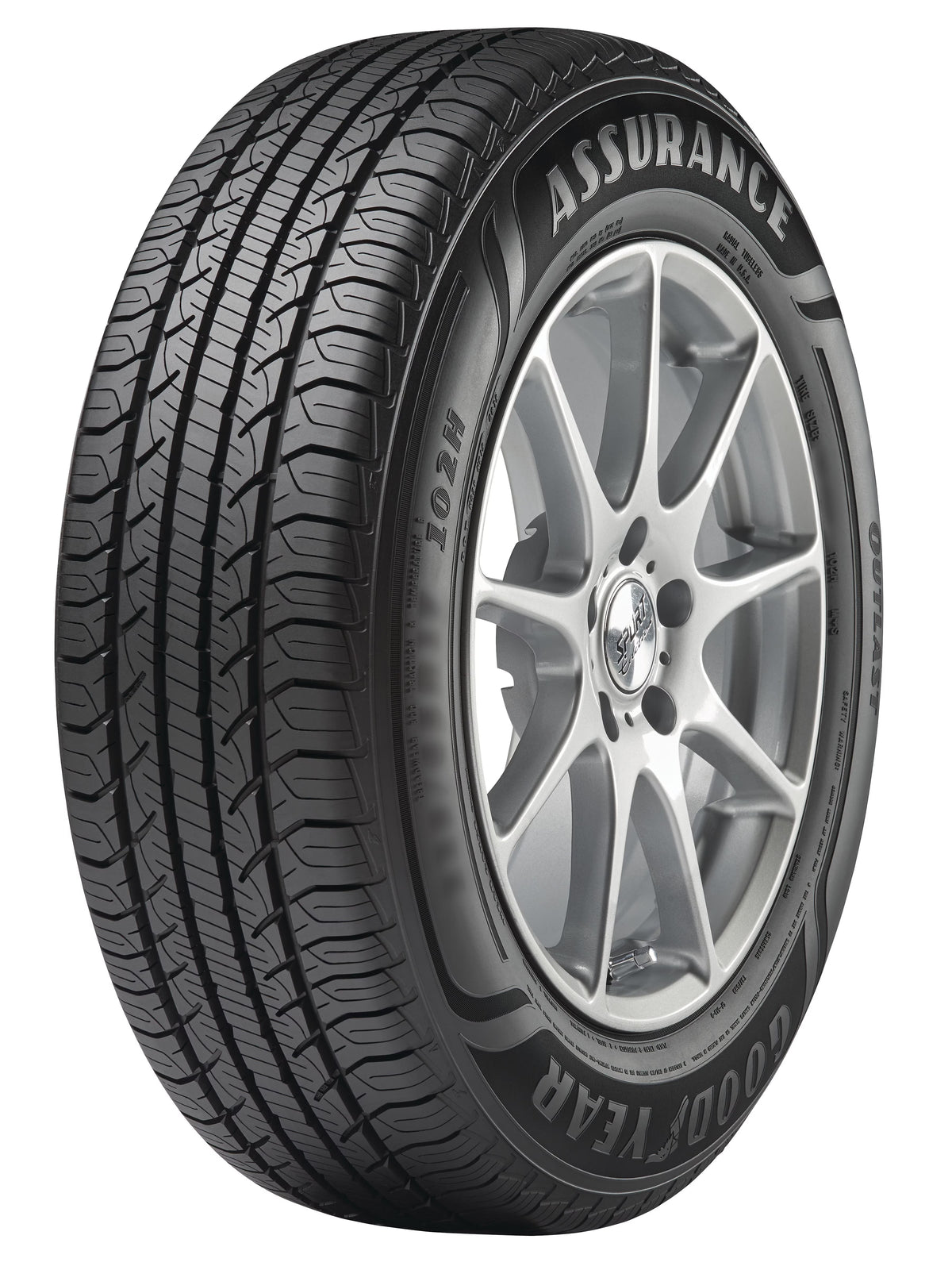 Goodyear Assurance Outlast 225/60R17 99H All-Season Tire Fits: 2018-23 Subaru Crosstrek Convenience, 2019-21 Subaru Forester Convenience