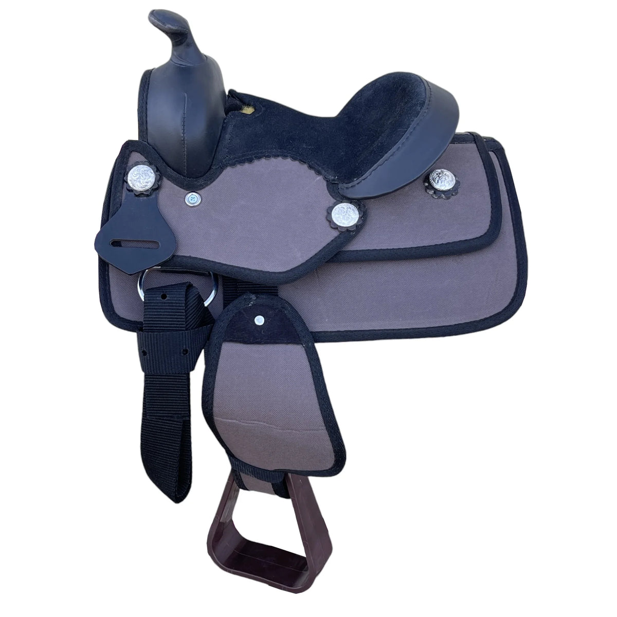New Generation Kids/Miniature Western Synthetic Horse Saddle – 8" – Available in Black, Light Brown, Purple, and Pink