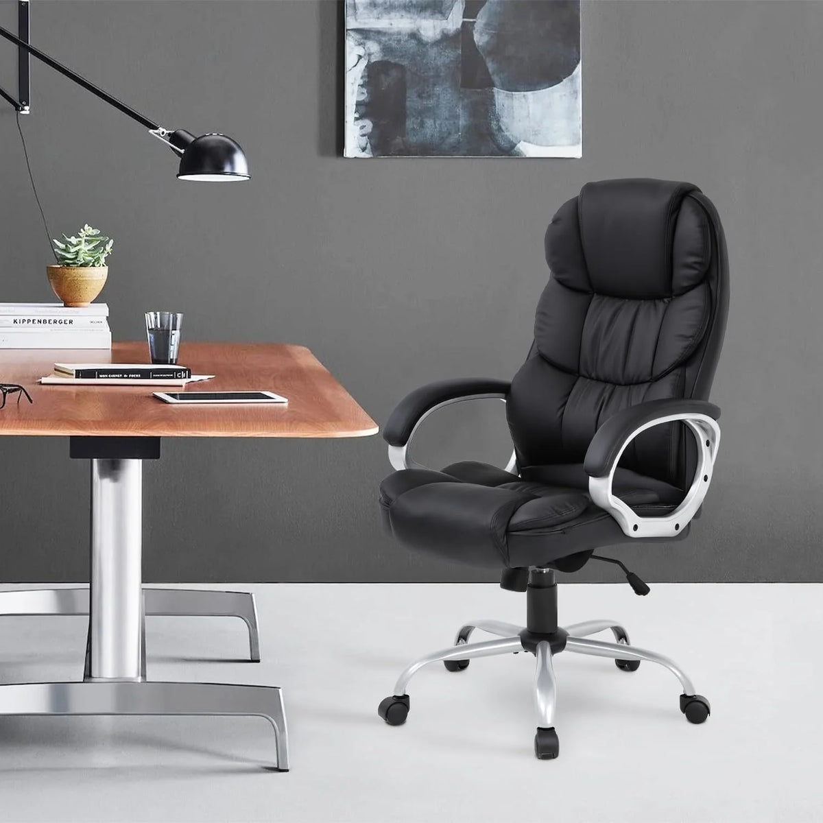 BestOffice Ergonomic Office Chair, Lumbar Support, Rolling Swivel for Men, Women(Black)