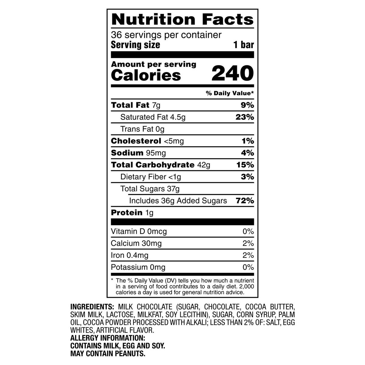 3 Musketeers Chocolate Candy Bar, Full Size, 1.92 oz, 36-count
