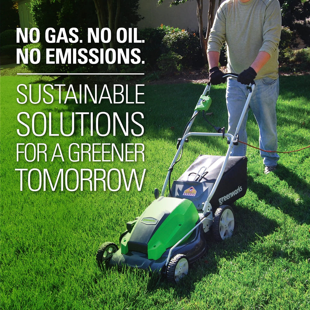 Greenworks 13 Amp 21-inch Corded Electric Walk-Behind Push Lawn Mower, 25112