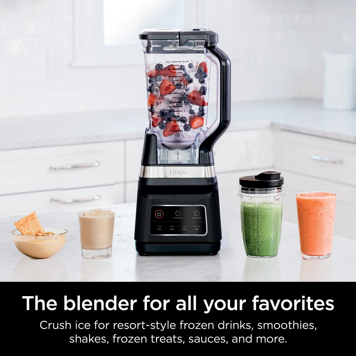 Ninja Professional Plus Blender, 2 Auto-IQ Programs for Smoothies, Frozen Drinks, 1200 W, 72 oz* Total Crushing Pitcher, Black, BN700
