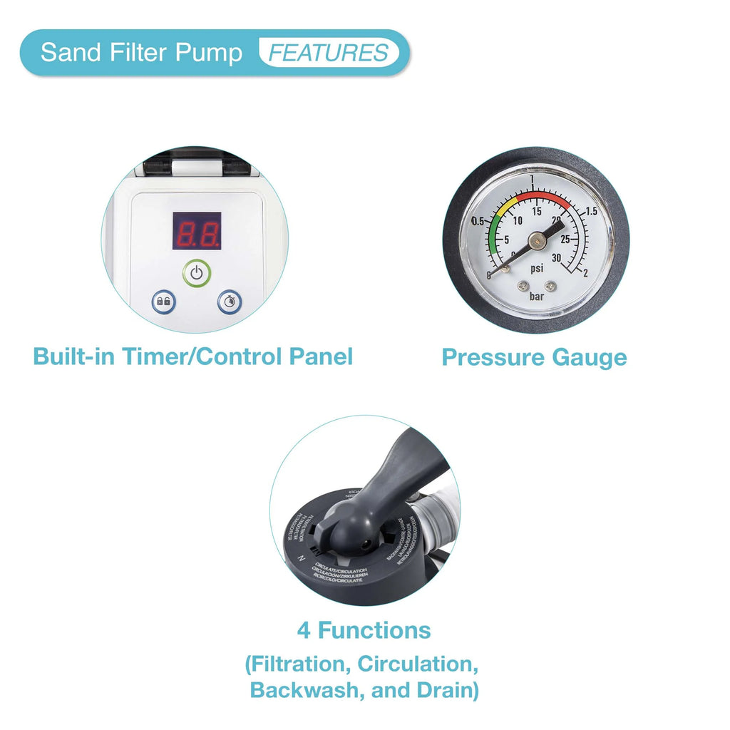 Intex 26641EG Krystal Clear Pool Sand Filter Pump for 4,400 Gallon Pools