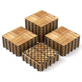 Costway 30 PCS Interlocking Flooring Tiles Floor Decking for Patio Acacia Wood Outdoor