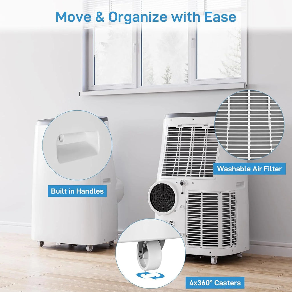 GAOMON 14000BTU Portable Air Conditioners Cool up to 750 Sq Ft, 3 in 1 Portable AC Units for Rooms with Fan & Dehumidifier, Remote Control, Sleep Mode, 24H Timer, Window Vent Kit,White