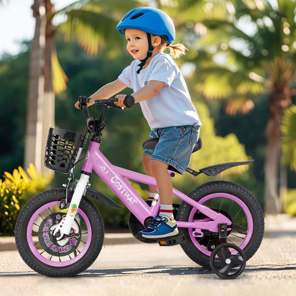 Costway 16" Kid’s Bike for 4-7 with Height-Adjustable Handlebar & Saddle Handbrake Blue