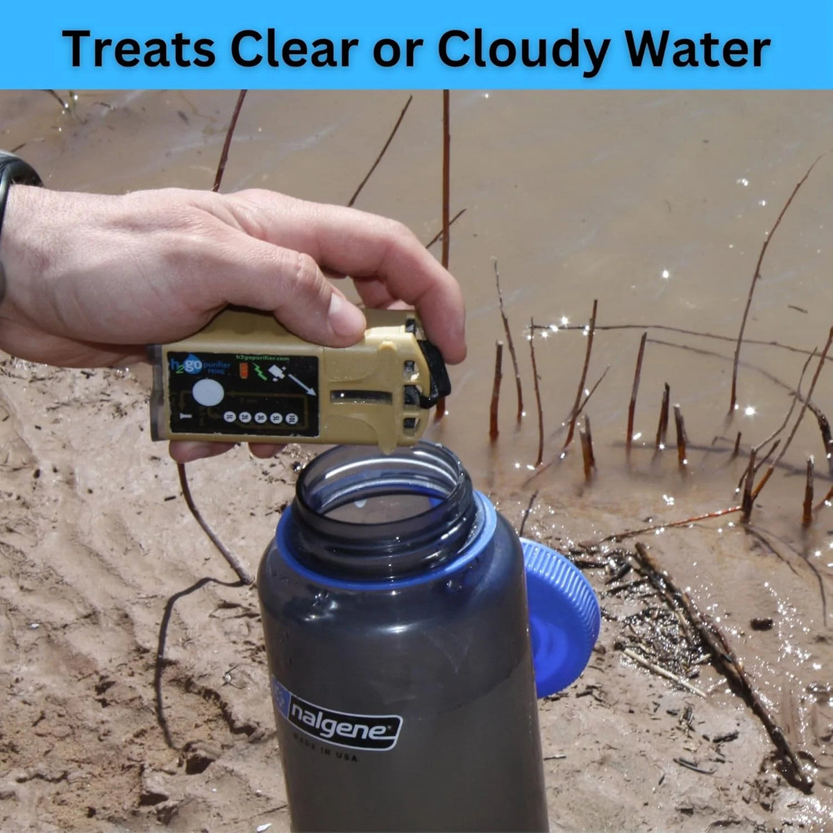 H2gO Prime Survival Water Purifier, 5 mg/L, Camping Water Purifier, Tactical Survival Gear, Emergency Water Filtration. Hiking Gear Essential with Virtually Unlimited Purification.