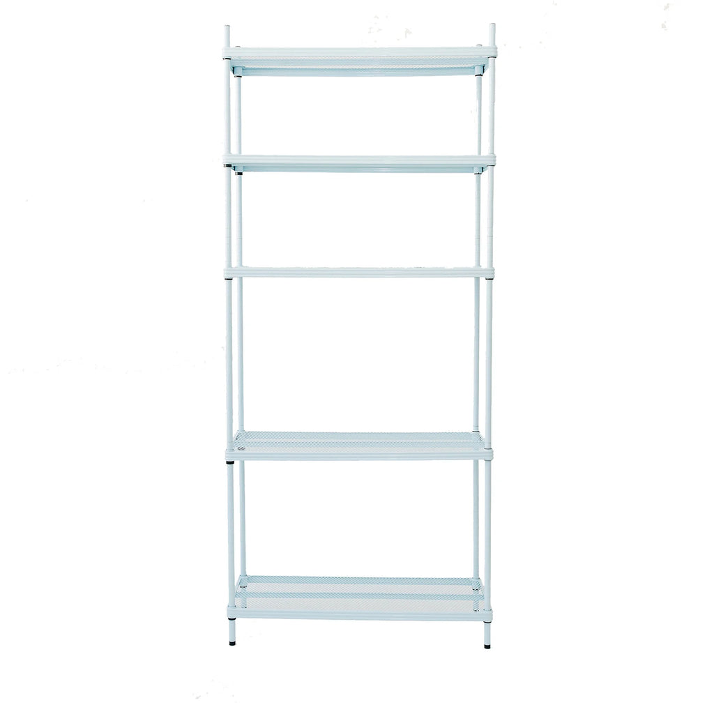 Design Ideas MeshWorks 5 Tier Steel Storage Shelving Unit Bookshelf, Green