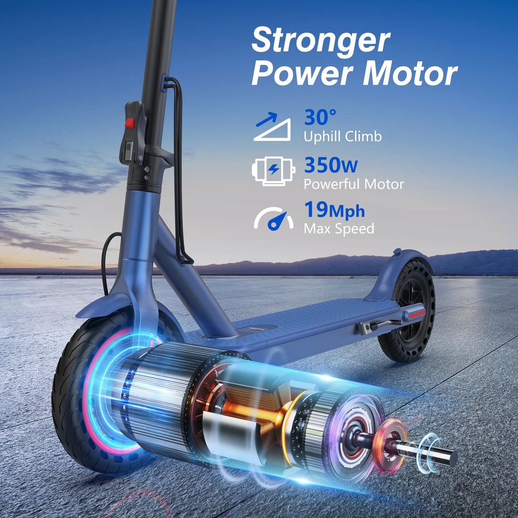 AOVOPRO WHITE ES80 350W 8.5' Foldable Electric Scooter for Adults and Child, 21 Miles Range