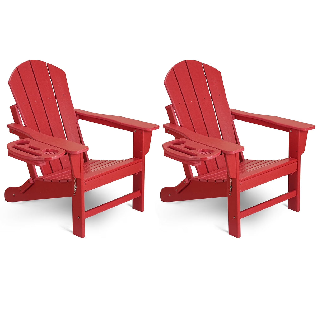 FOOWIN HDPE Plastic Adirondack Chairs Set of 4, Black