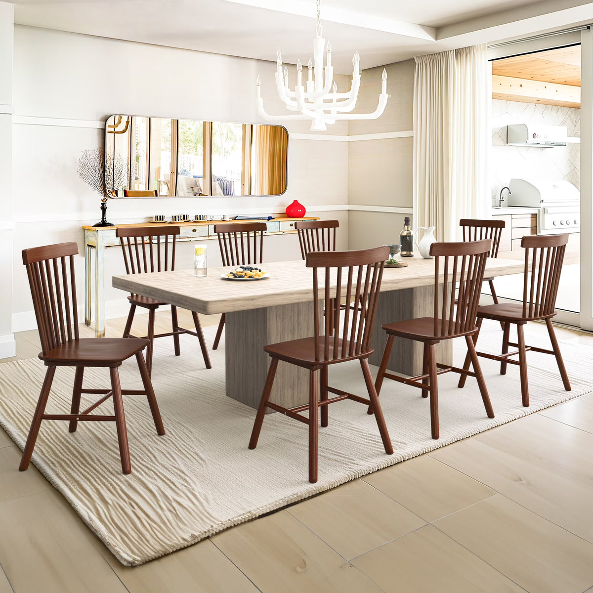 Dycanpo Dining Chairs Set of 4, Black Kitchen/Dining Room Wooden Chairs with Mid Century Modern,18''