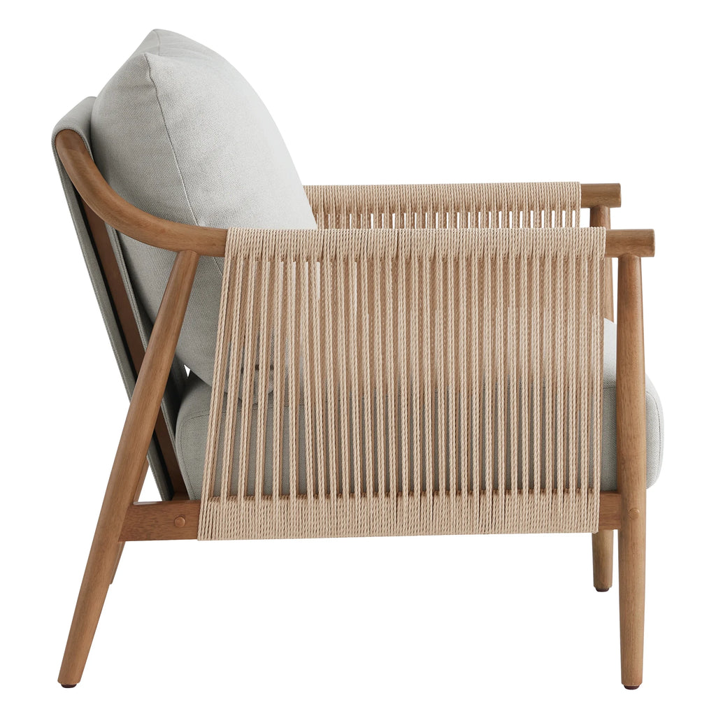 CHITA Modern Accent Chair, Braid Armchair Living Room Chair, Cream