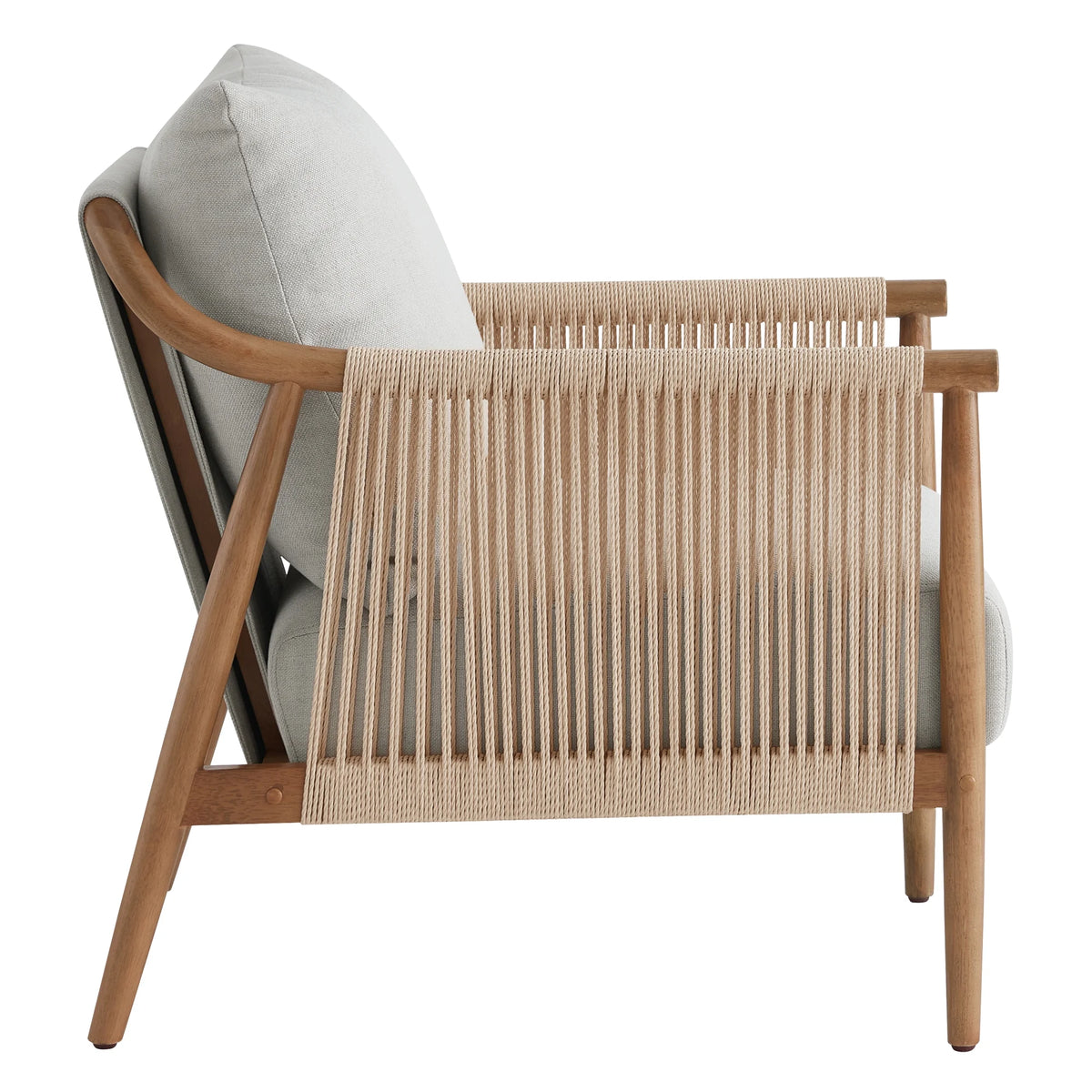 CHITA Modern Accent Chair, Braid Armchair Living Room Chair, Cream